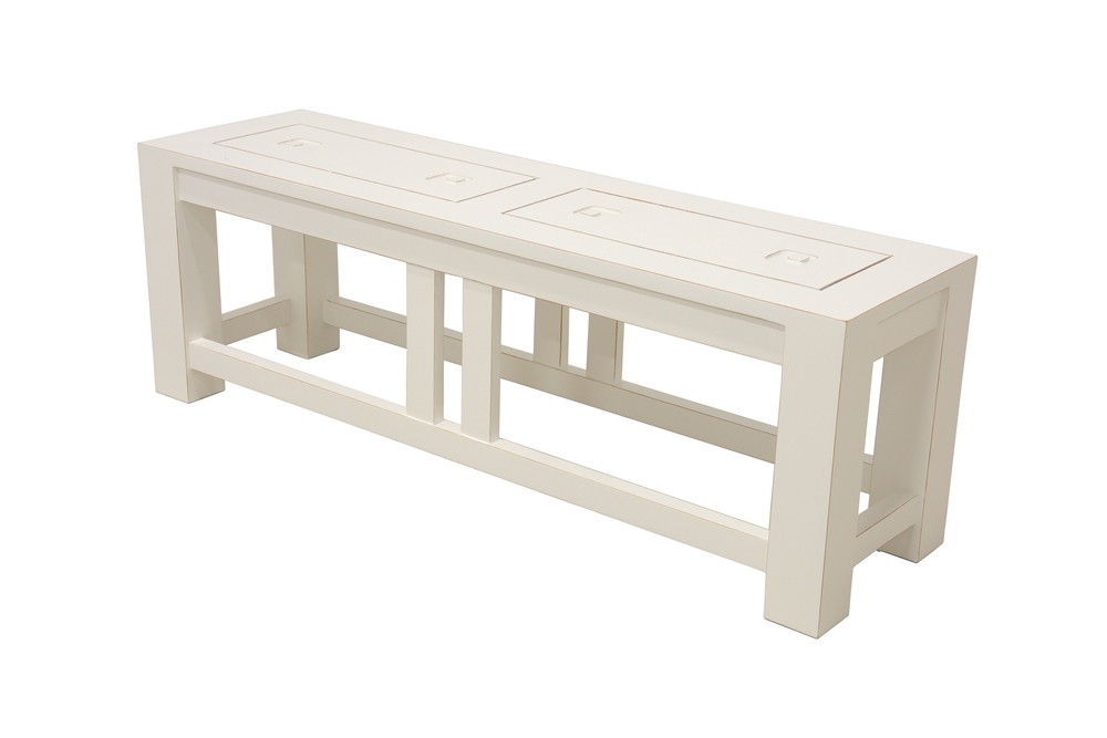 Banc 125 cm en bois massif hévéa (lot de 2) TESSA