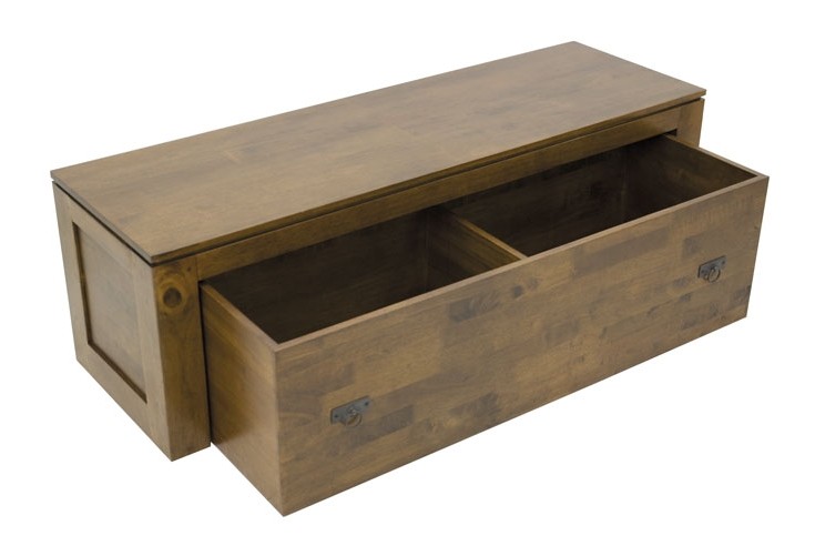 Banc coffre de rangement hévéa 134cm HELENA