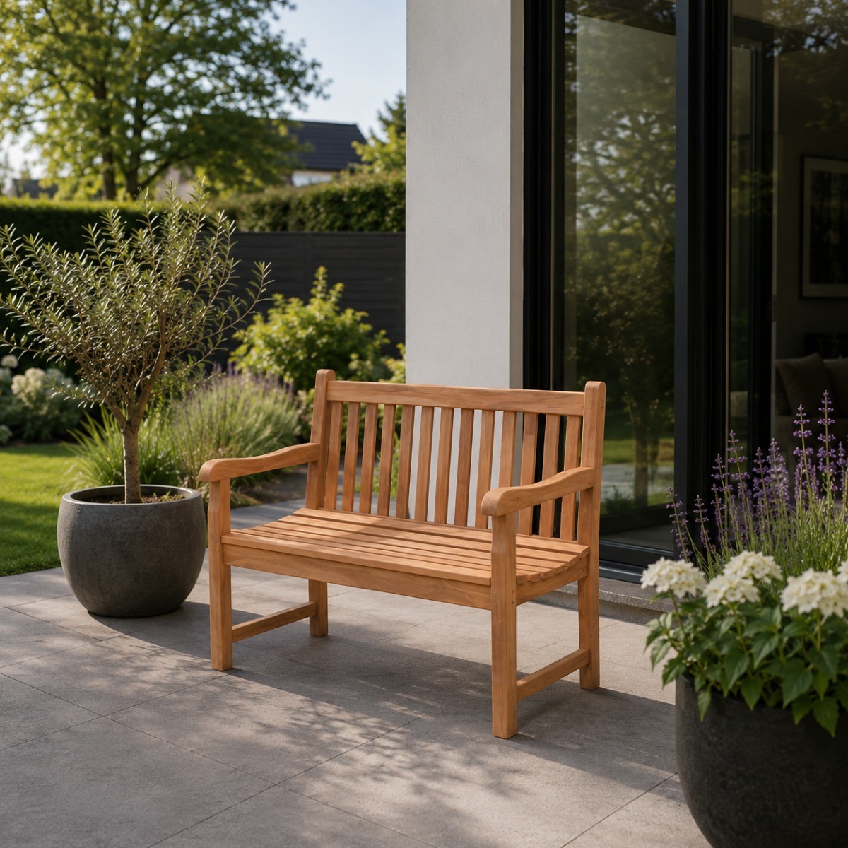 Banc de jardin en bois de teck 150 cm NAYA