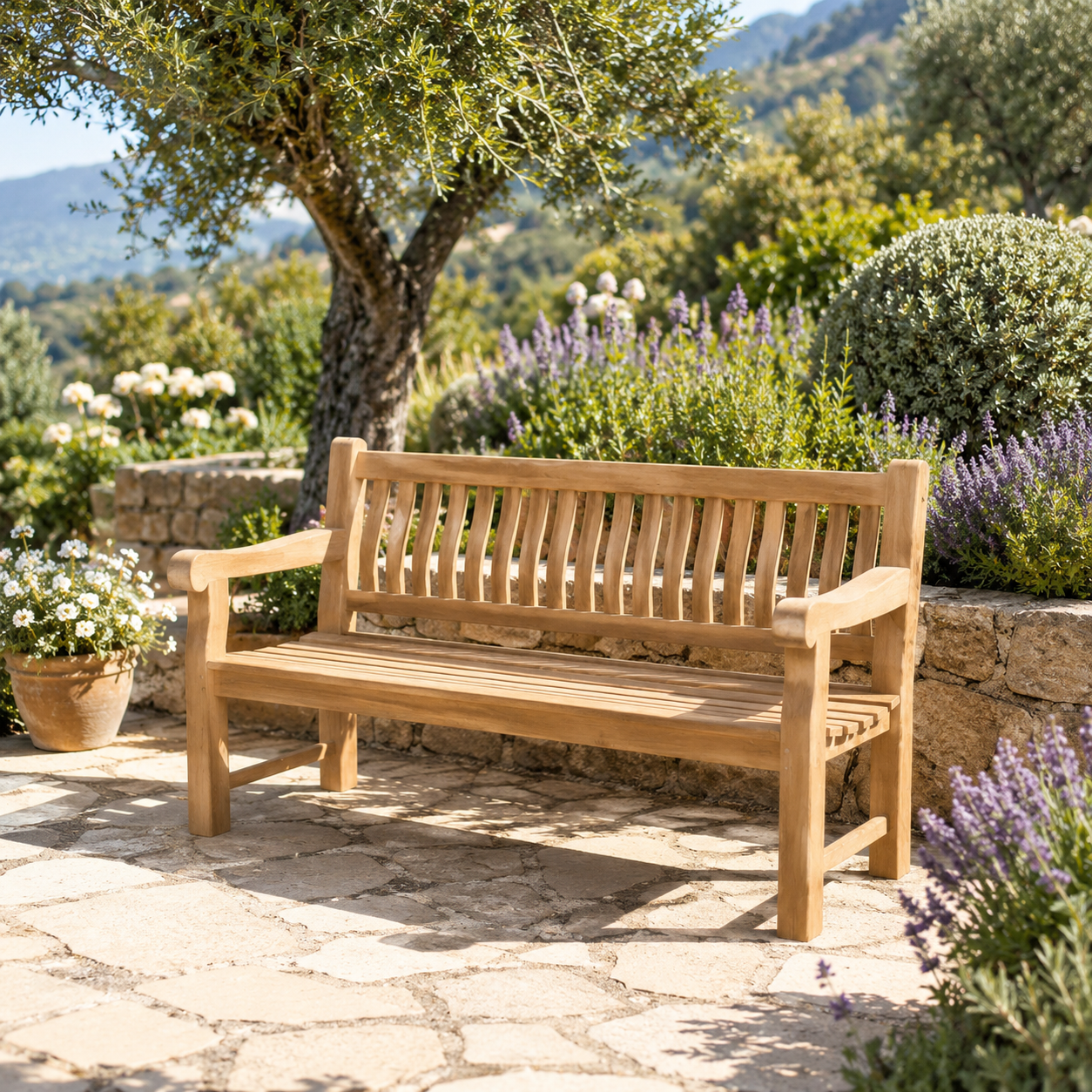Banc de jardin en bois de teck 166 cm LORCA