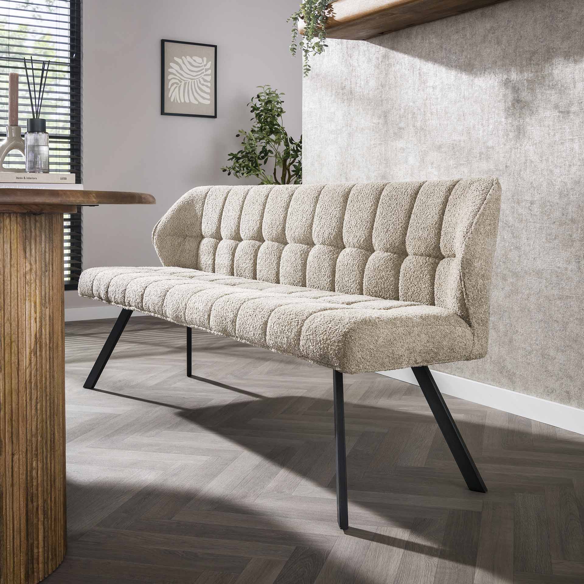 Banc en bouclette sable 180 cm MELBOURNE