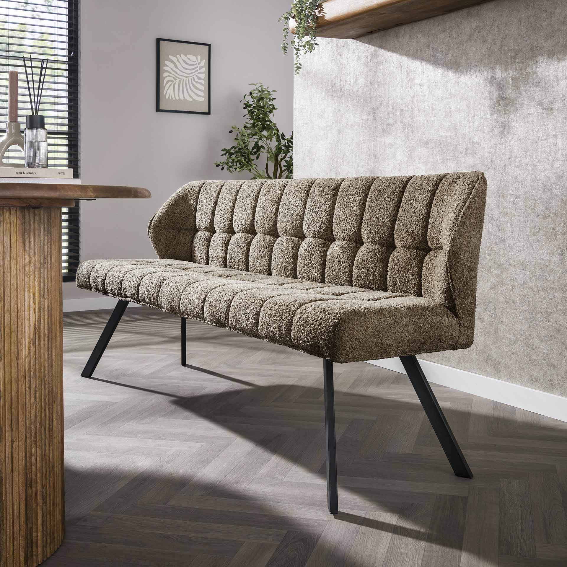 Banc en bouclette taupe 180 cm MELBOURNE