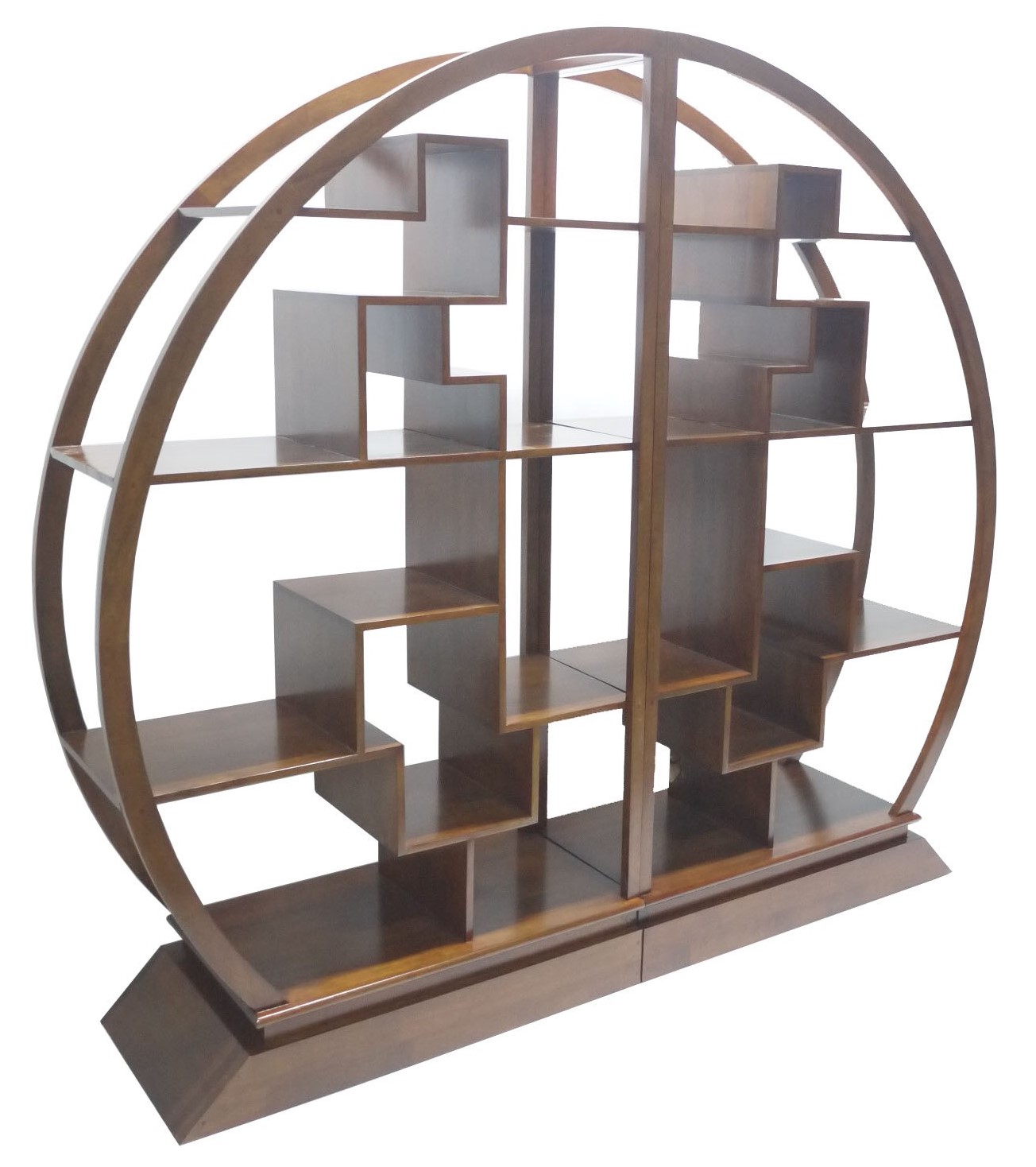 Bibliothèque demi cercle Hévéa 44x200x180 MAORI