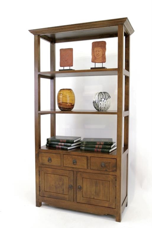 Bibliothèque étagère hévéa 94,5x42x175cm MAORI