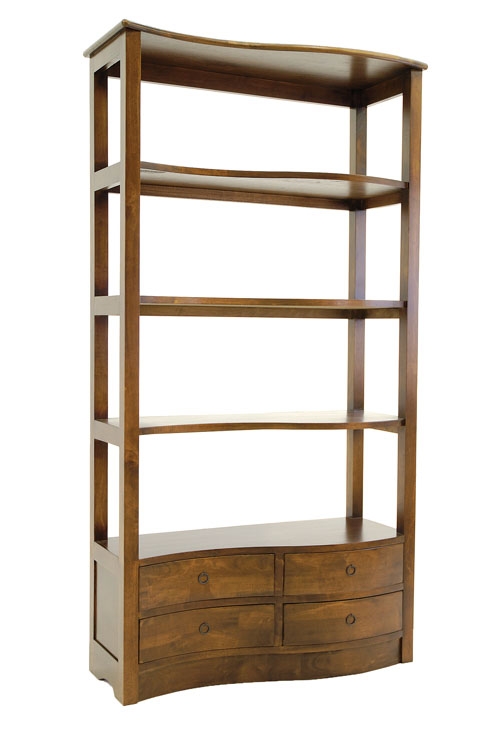 Bibliothèque étagère vague hévéa 100x190cm TRADITION