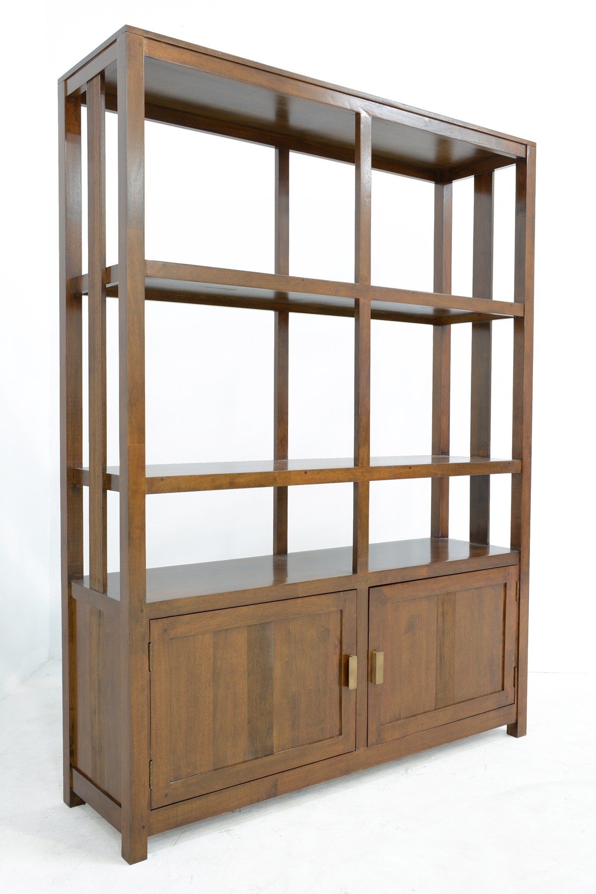 Bibliothèque ouverte Hévéa 2 portes, 3 étages 140x40x188,5cm GALA