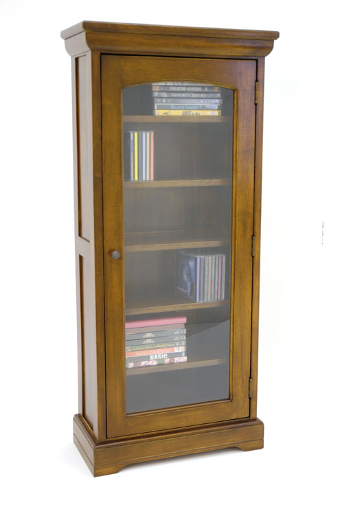 Bibliothèque vitrée Hévéa 1 porte, 6 étages 50x23x110,7cm TRADITION