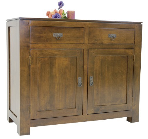 Buffet 2 portes exotique hévéa 110cm HELENA