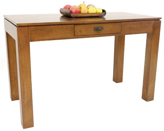 Bureau bois exotique hévéa 1 tiroir 120cm HELENA