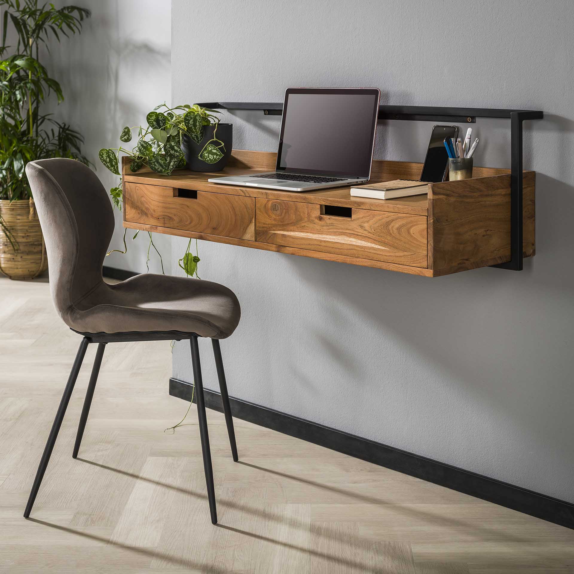 Bureau console suspendue en bois MELBOURNE