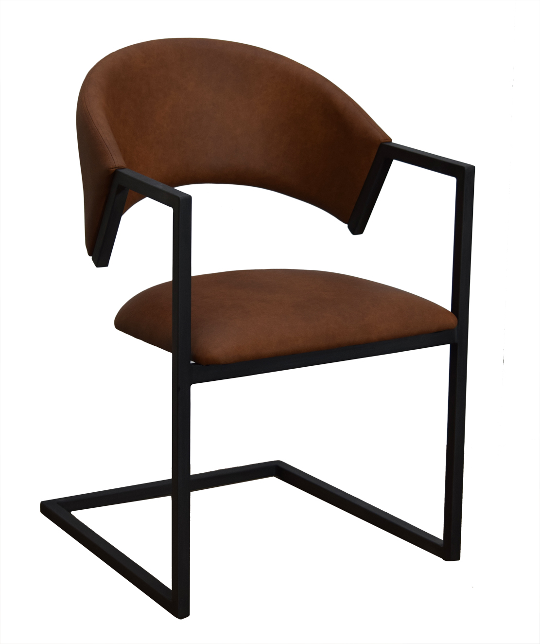 Chaise industrielle confort avec assise en microfibre chocolat