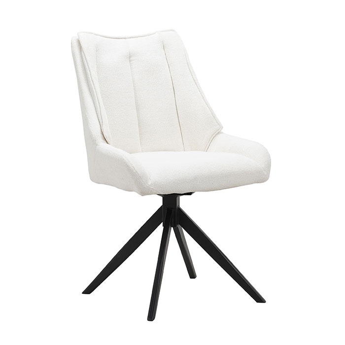 Chaise blanche pivotante en velours texturé (lot de 2) IENA