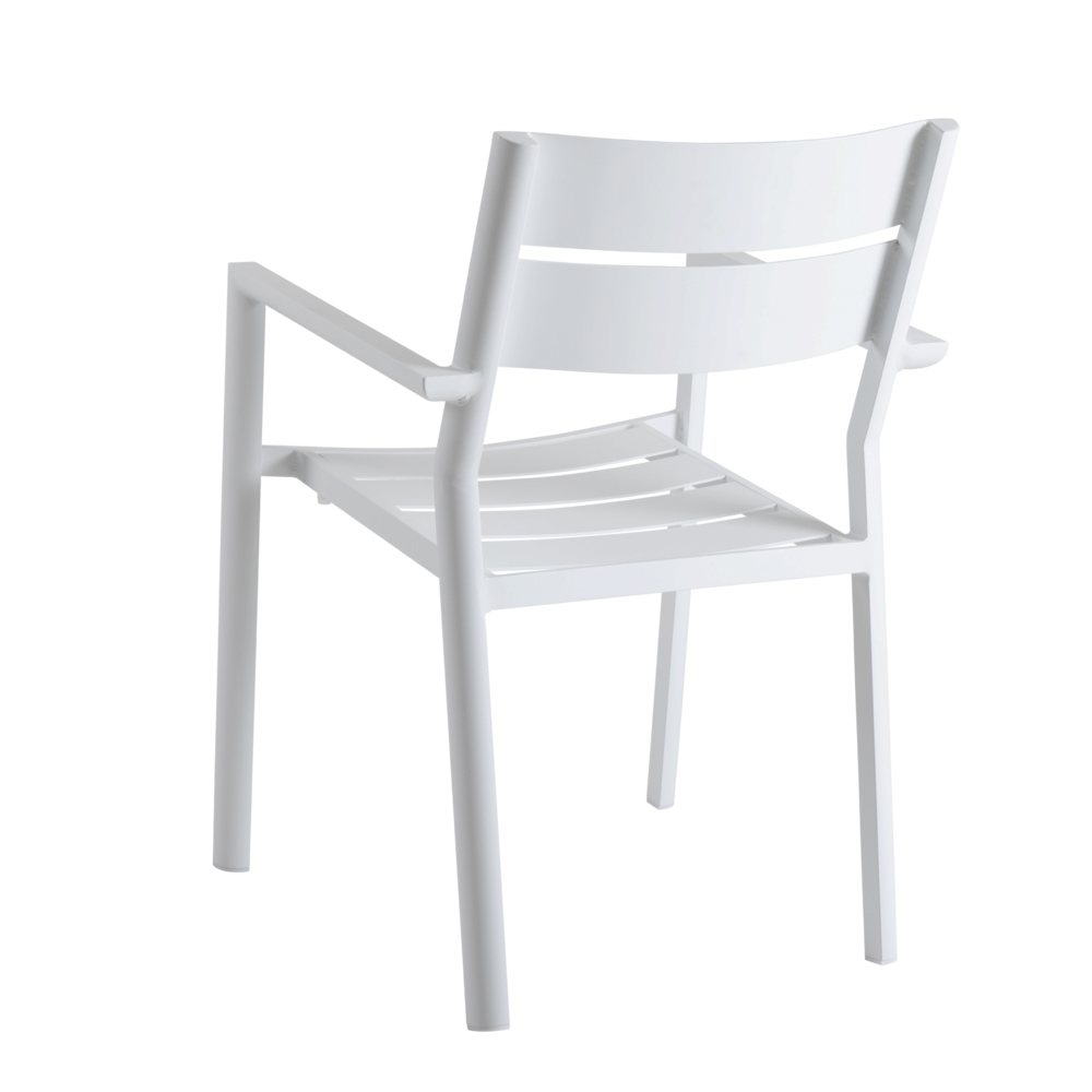 Chaise de jardin avec accoudoirs en aluminium blanc (lot de 2) STOCKHOLM
