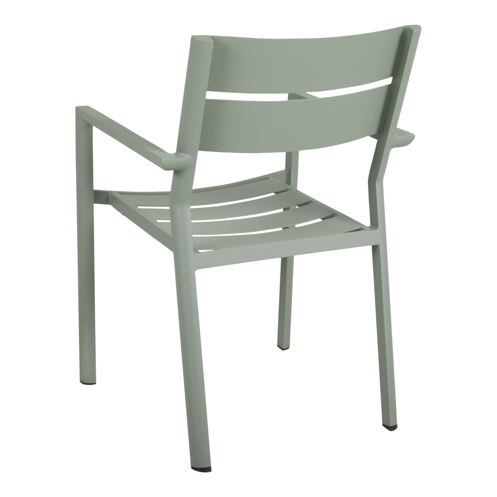Chaise de jardin avec accoudoirs en aluminium vert argile (lot de 2) STOCKHOLM