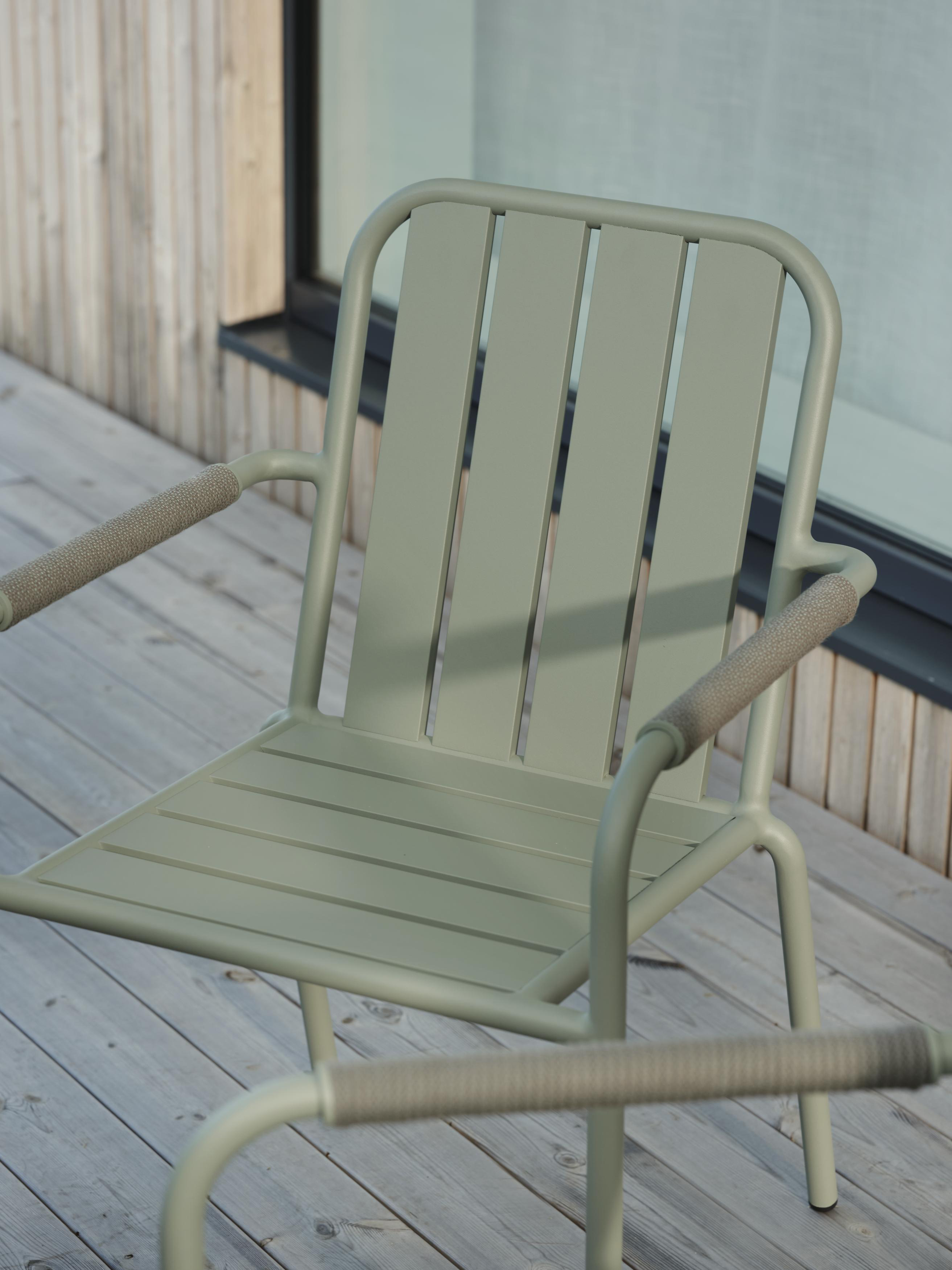 Chaise de jardin en aluminium vert argile (lot de 2) OSLO