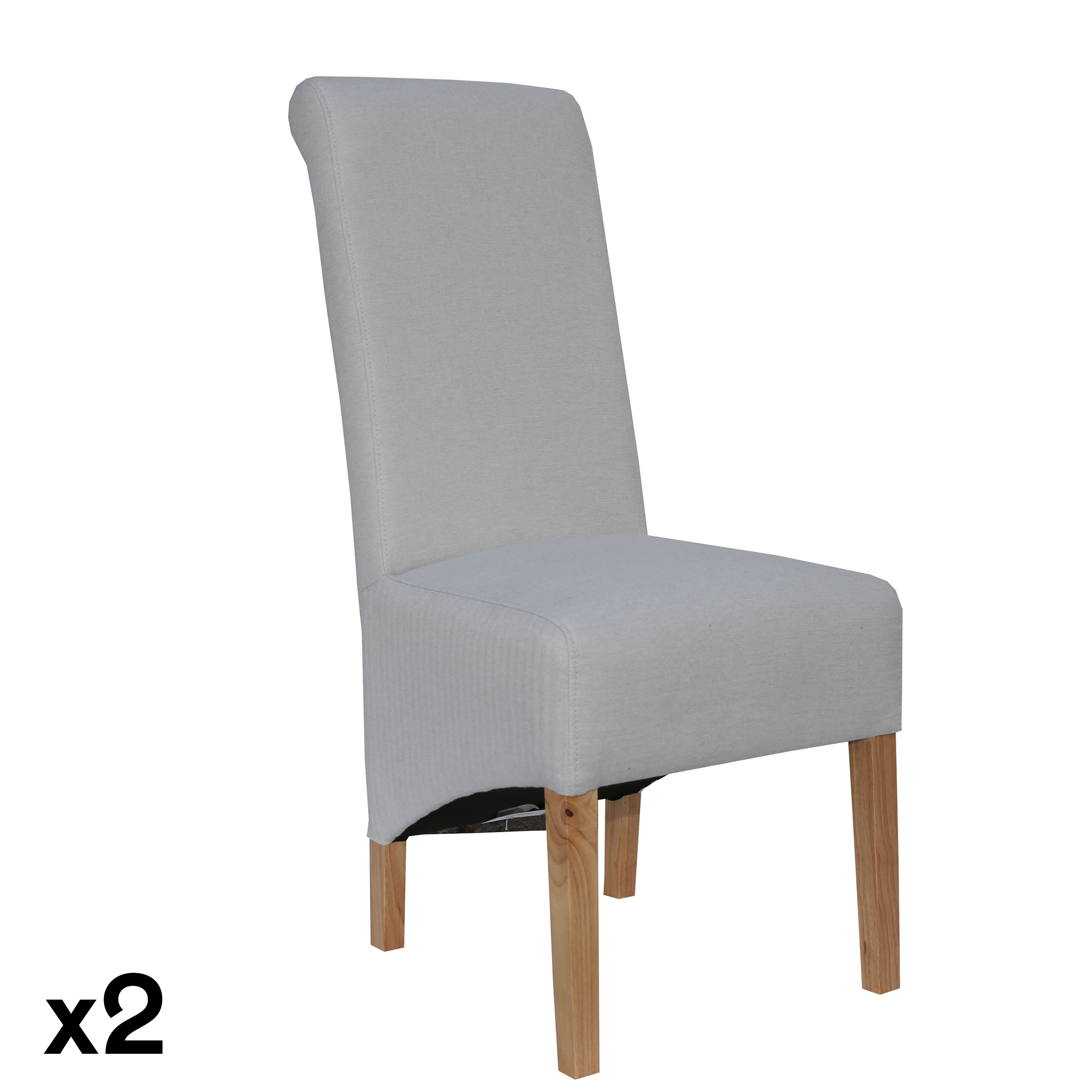 Chaise en tissu grise(lot de 2) COTTAGE