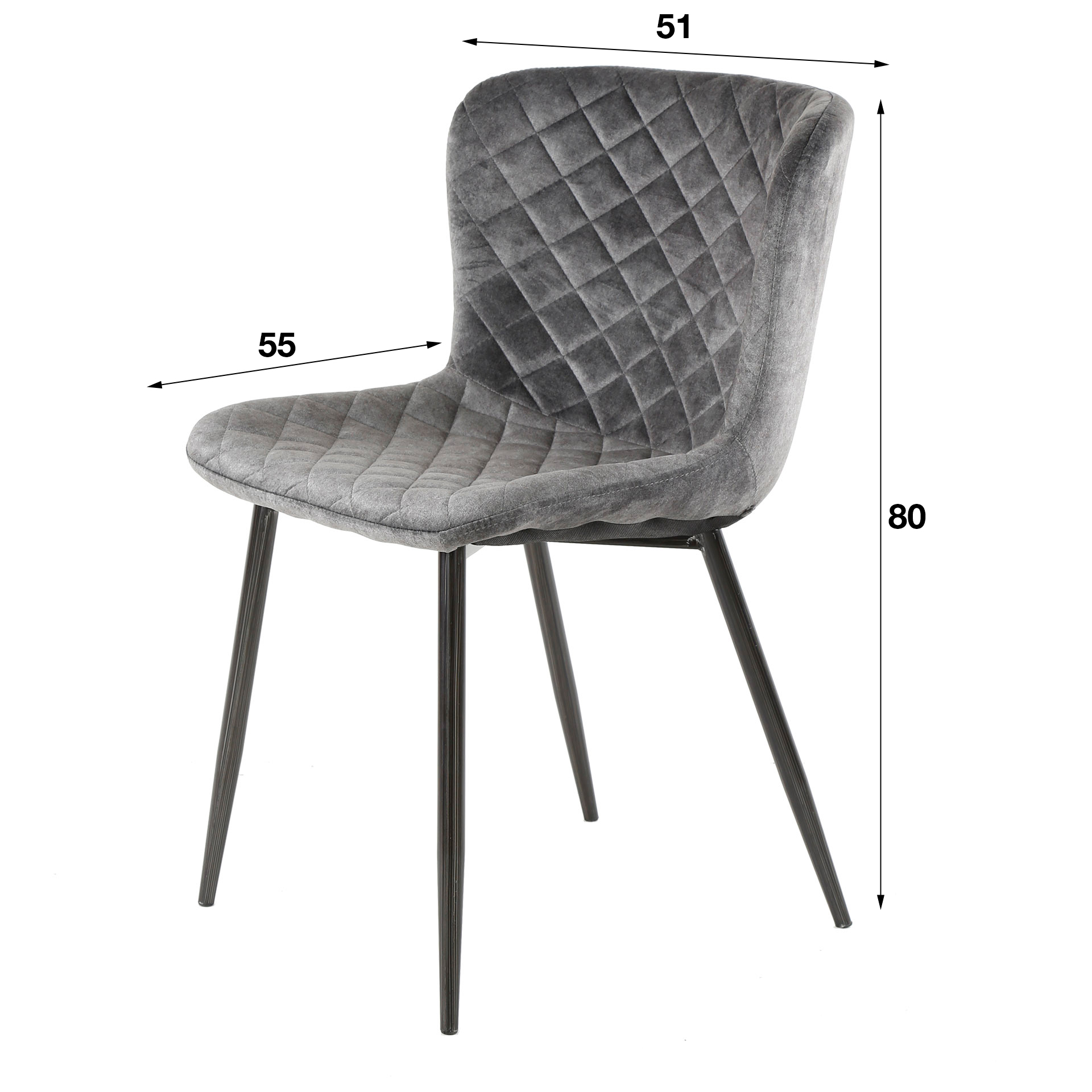 Chaise en velours piqué moutarde (lot de 2) MELBOURNE