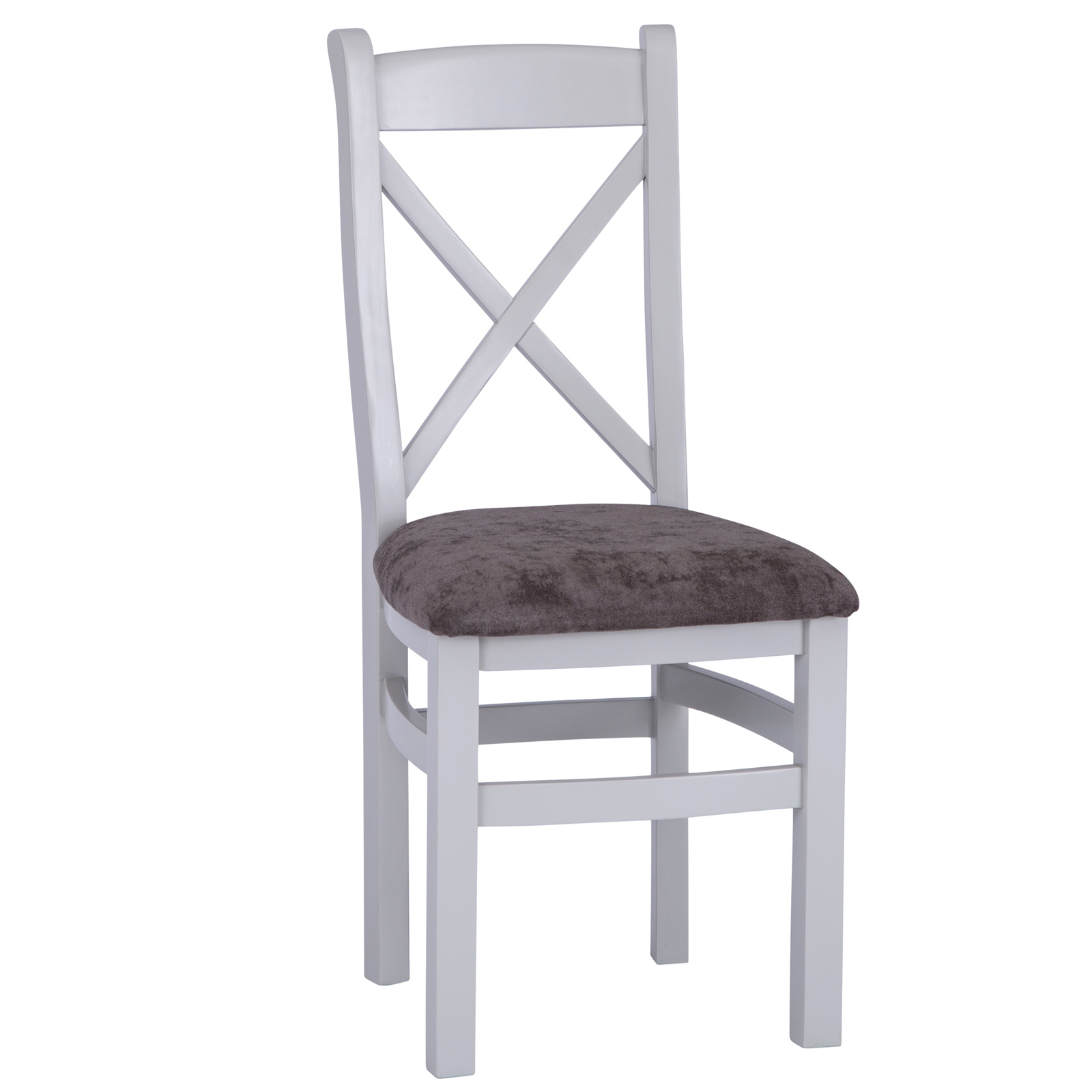 Chaise grise en chêne avec dossier croisé (lot de 2) PAROS