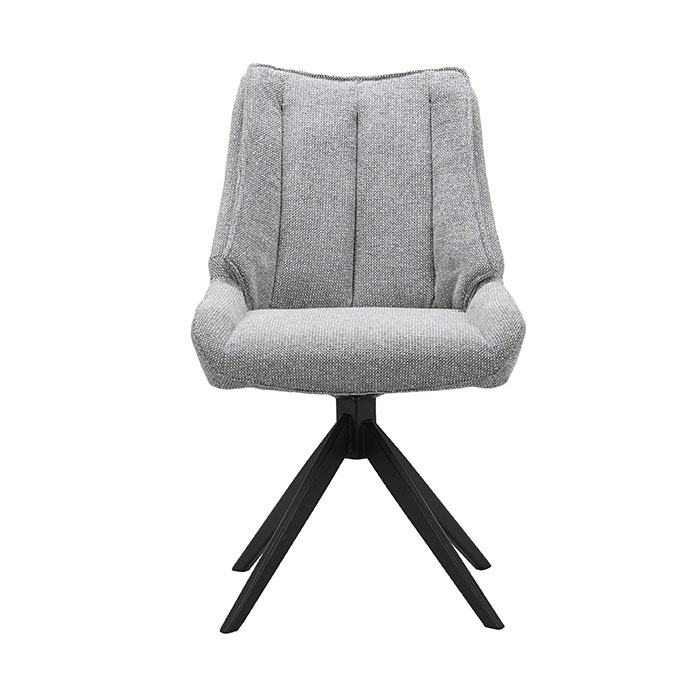 Chaise grise pivotante en velours texturé (lot de 2) IENA