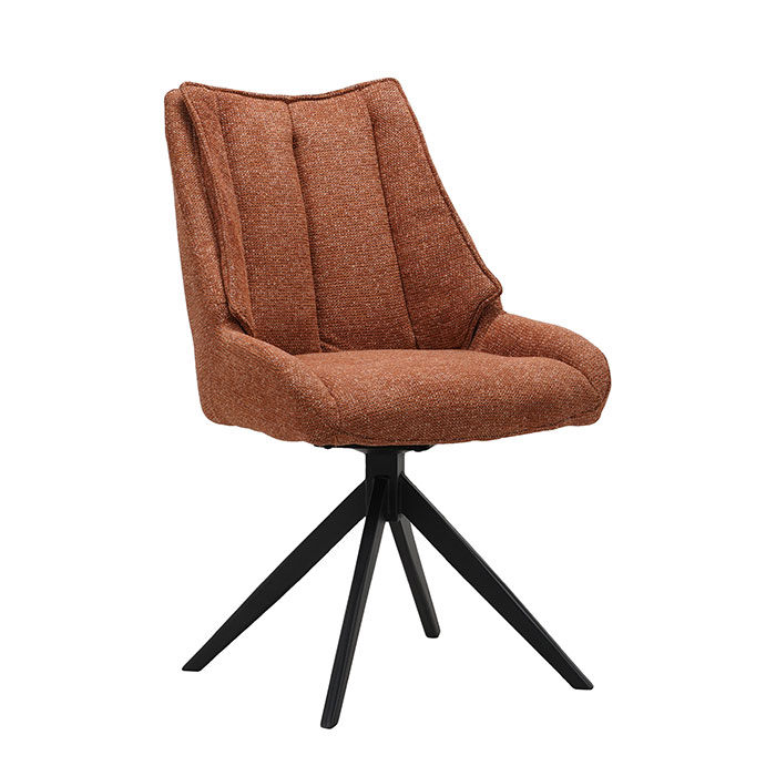 Chaise terracotta pivotante en velours texturé (lot de 2) IENA
