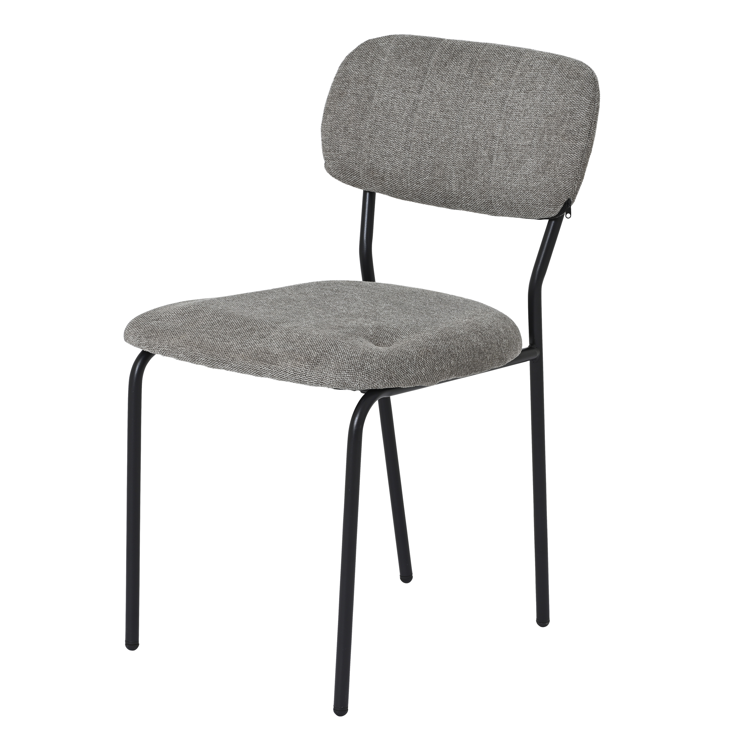 Chaise tissu brun taupe style écolier (lot de 2) MALANG