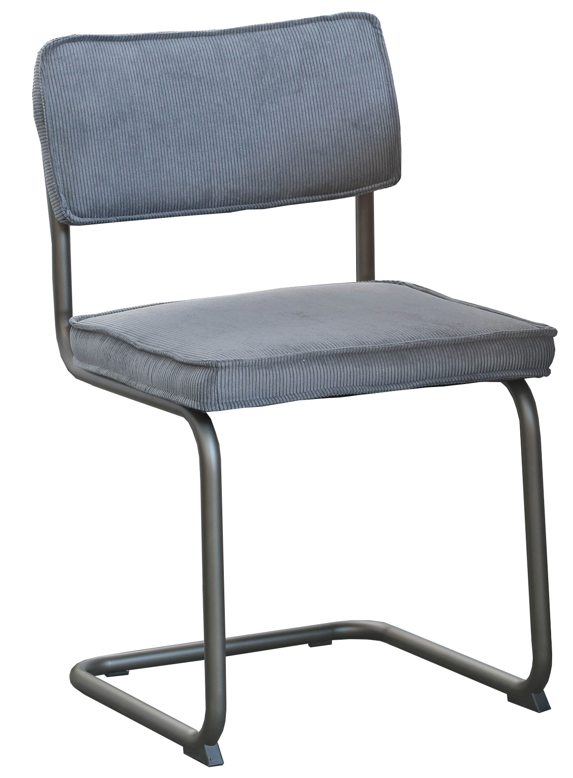 Chaise velours gris piètement luge (lot de 2) MALMOE