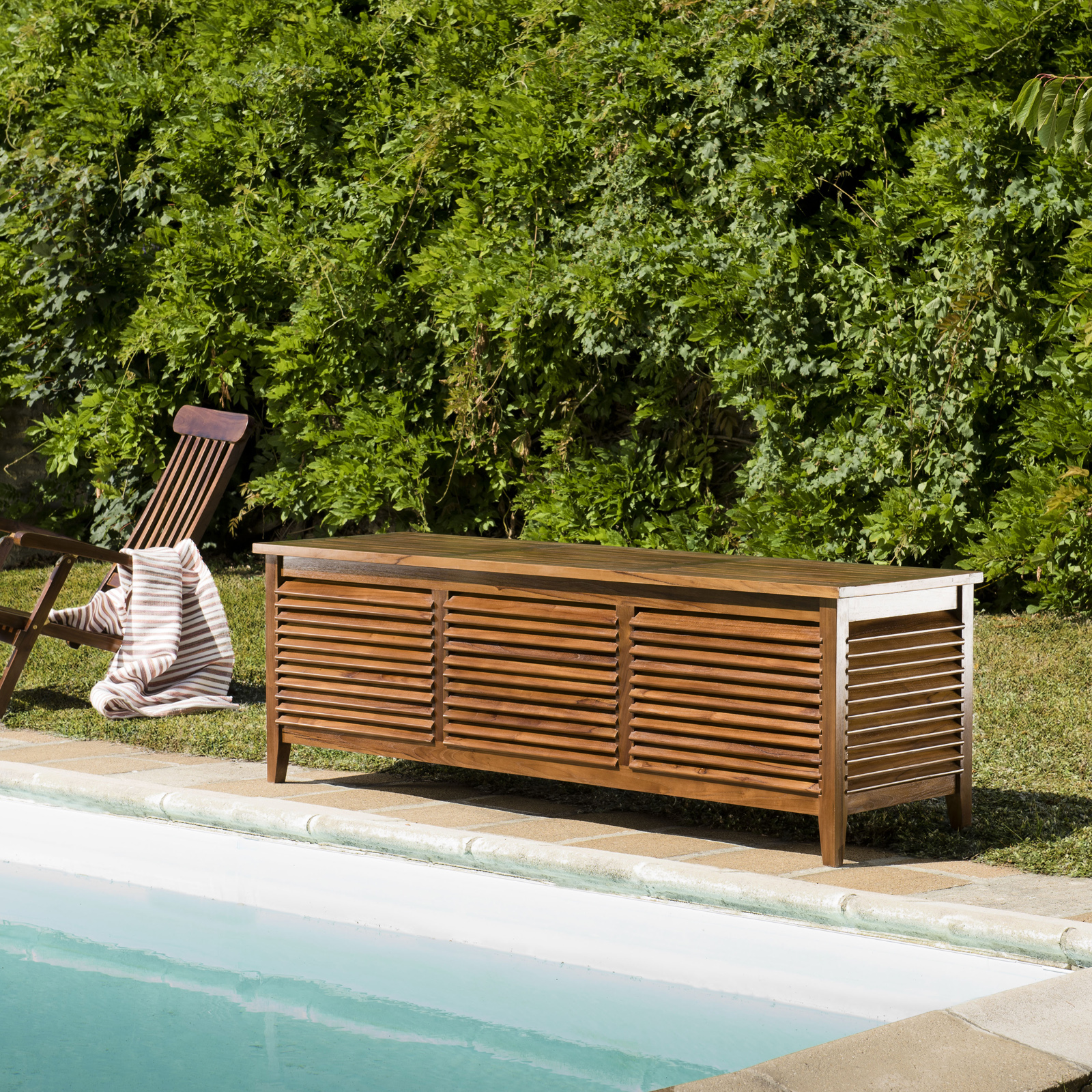 Coffre de jardin en teck 200 cm SUMMER