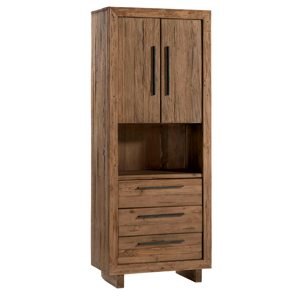 Colonne de rangement en teck recyclé naturel KERALA