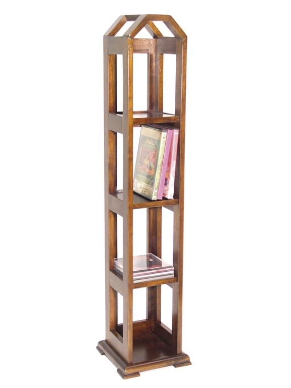 Colonne CD/DVD 4 étages hévéa 21x21x95cm MAORI
