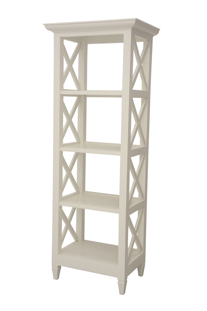 Colonne de rangement croisillons hévéa 60x40x160cm MAORI