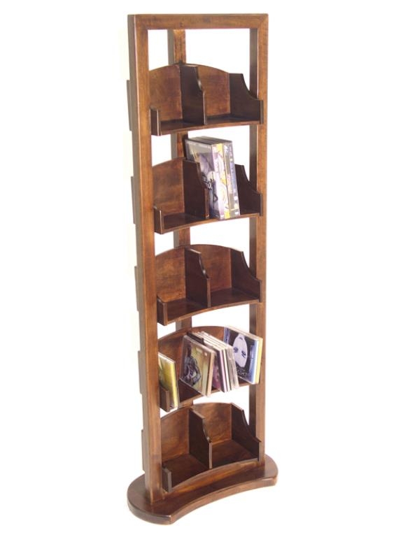Colonne double CD/DVD hévéa 45x24x125cm TRADITION