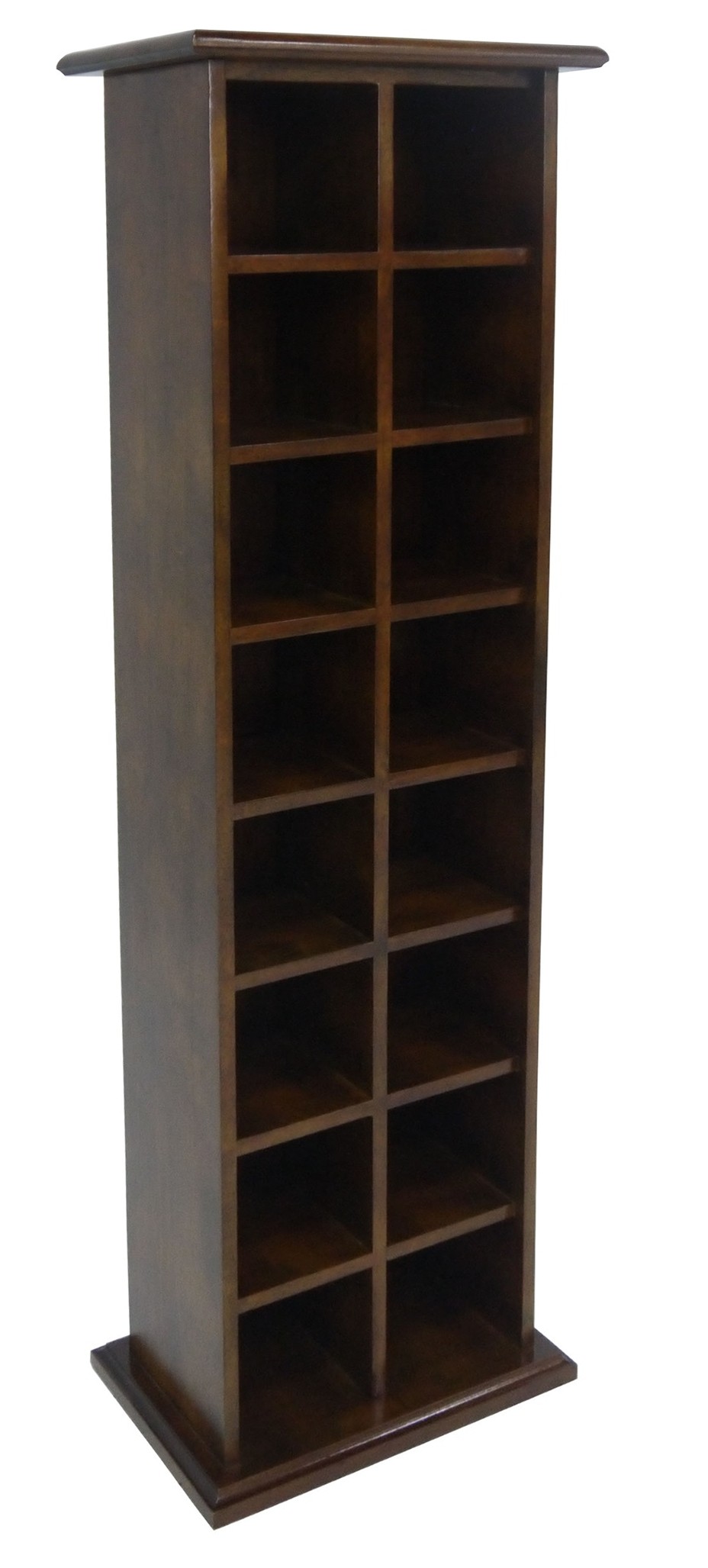 Colonne double range CD 7 étages hévéa 40x24x138cm TRADITION
