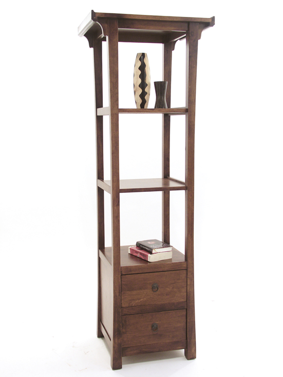 Colonne étagère Hévéa 3 étages 67x50x193cm  MAORI