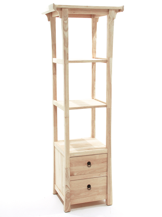 Colonne étagère Hévéa 3 étages 67x50x193cm  MAORI