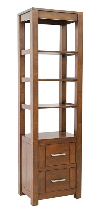 Colonne étagère moderne bois hévéa H190cm ATTAN
