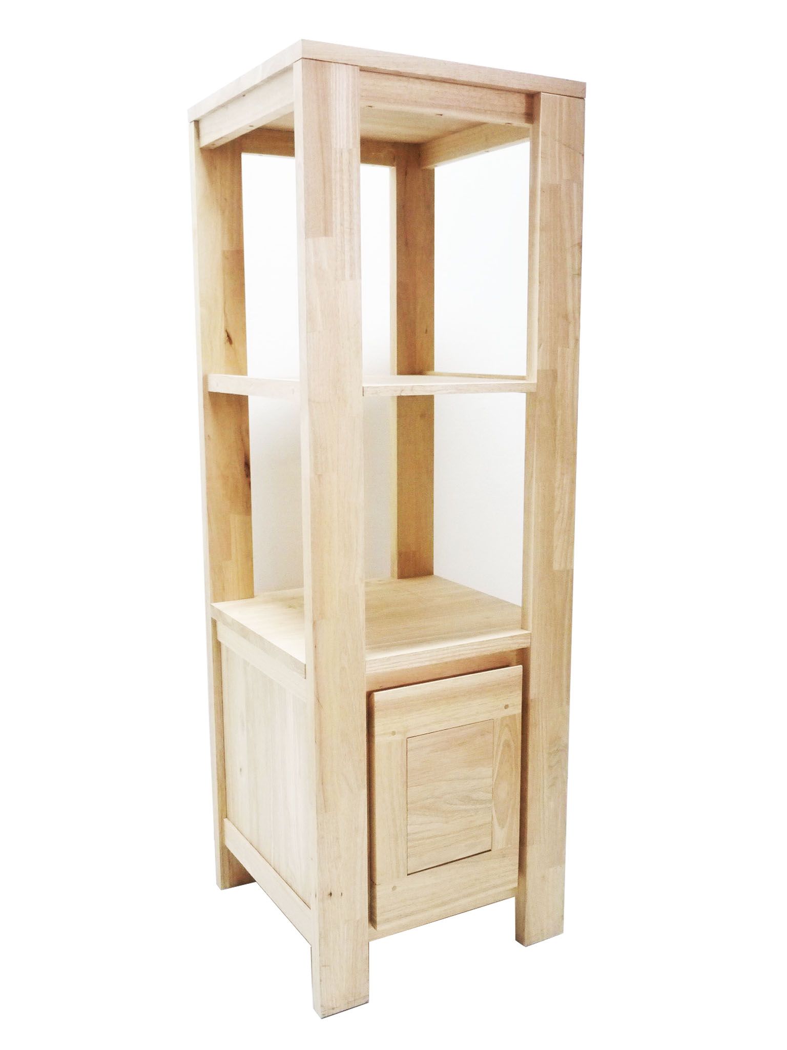 Colonne Hévéa 1 porte, 2 étagères 50x50x150cm OLGA