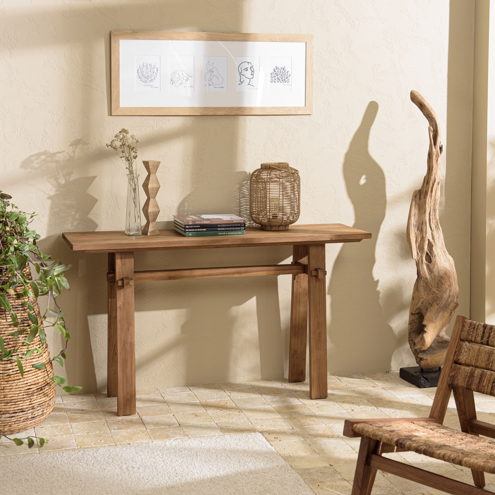 Console d'entrée en teck recyclé 140 cm SWING