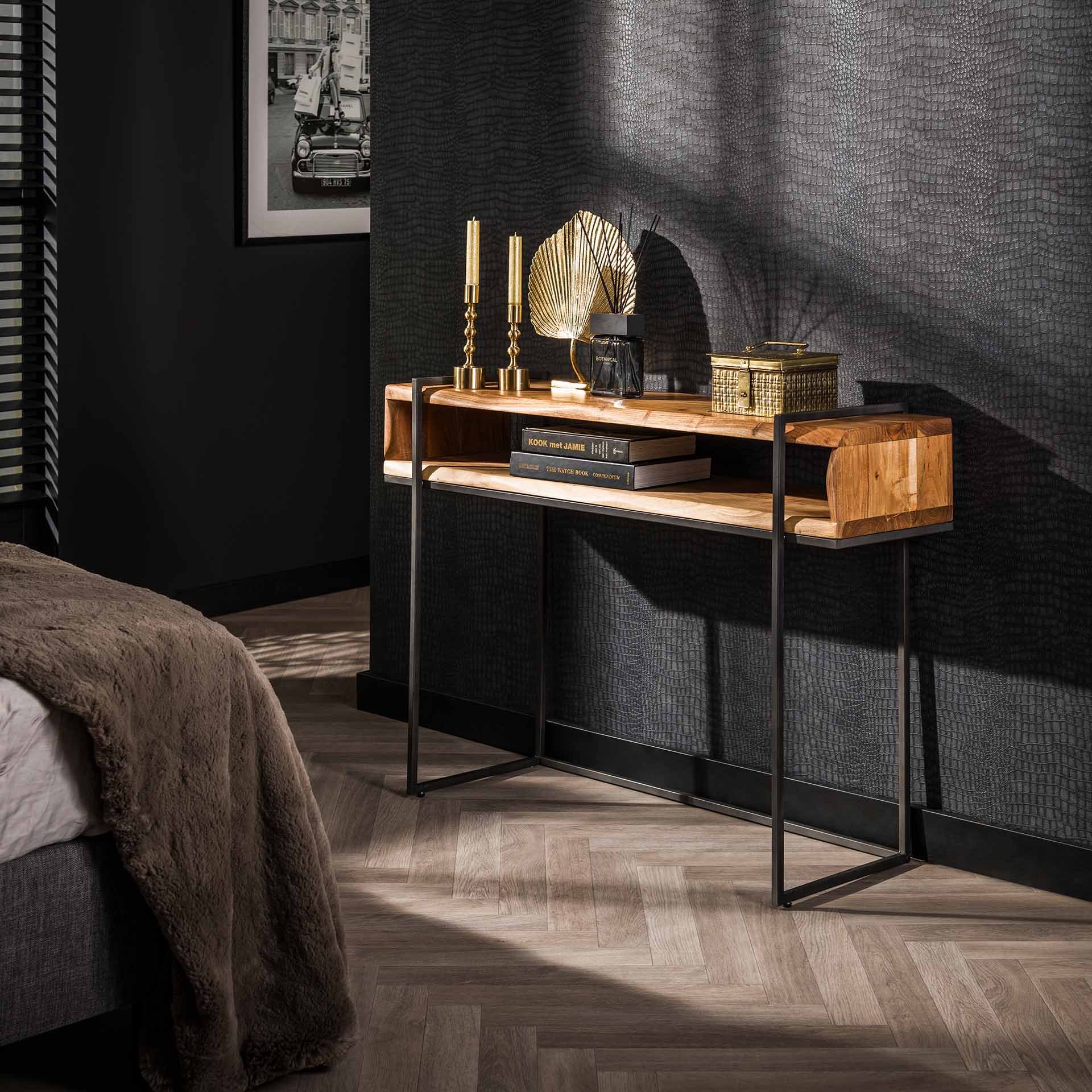 Console en bois d'acacia avec niche traversante MELBOURNE