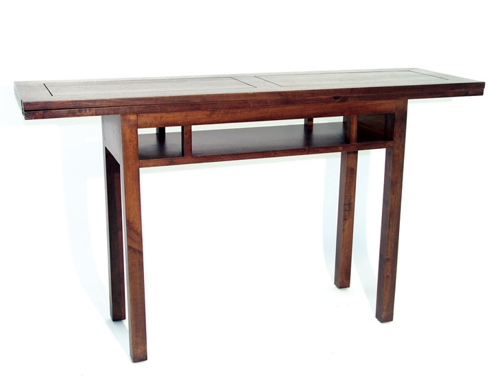 Console extensible en table repas hévéa 140cm HELENA