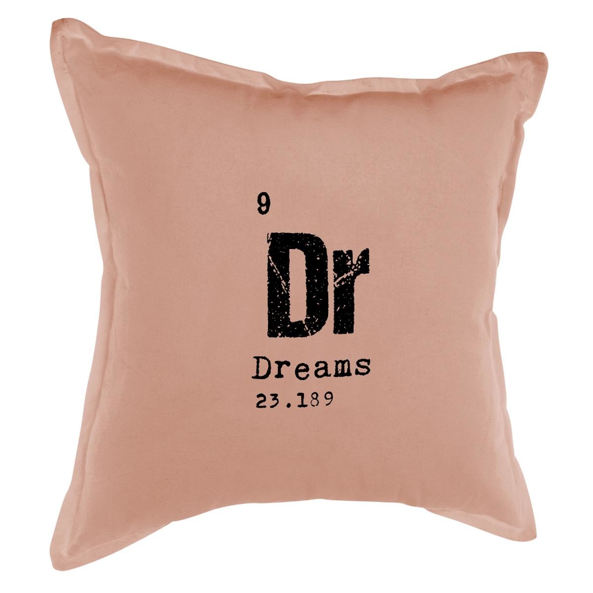 Coussin "Dr Dream" en coton couleur pêche 40x40cm