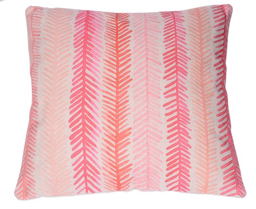 Coussin rose motif branches sapin 45x45cm