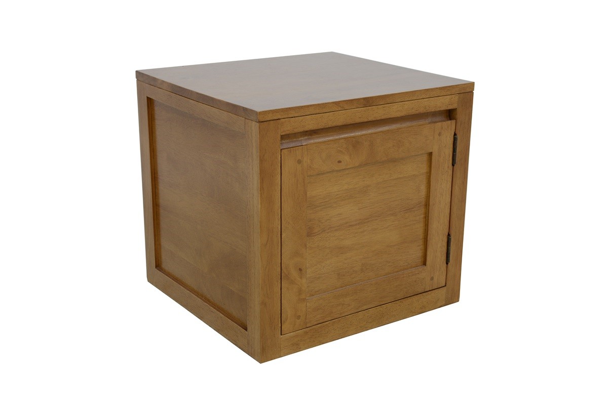Cube de rangement Hévéa 1 porte 45x42x42cm OLGA