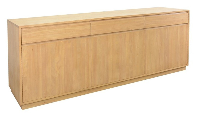 Enfilade / Buffet long Hévéa 3 portes, 3 tiroirs 213x45x81cm BALTIC