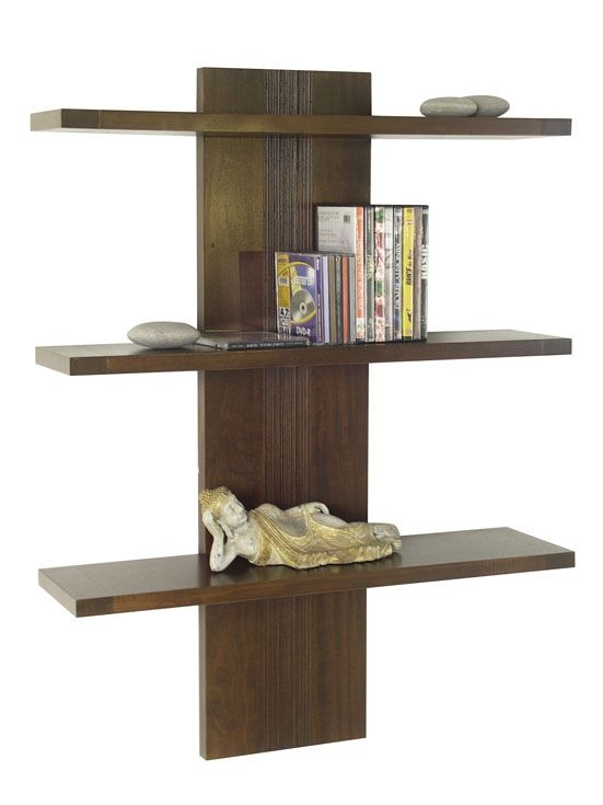 Etagère murale moderne hévéa massif 75cm GALA