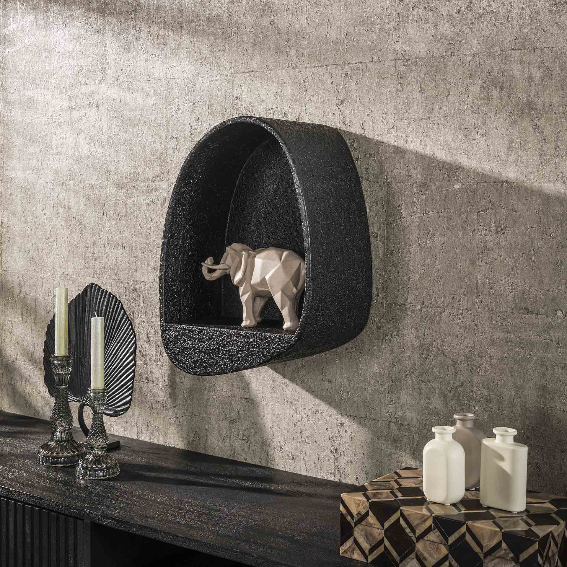 Etagère murale noire forme organique 46 cm TAJ