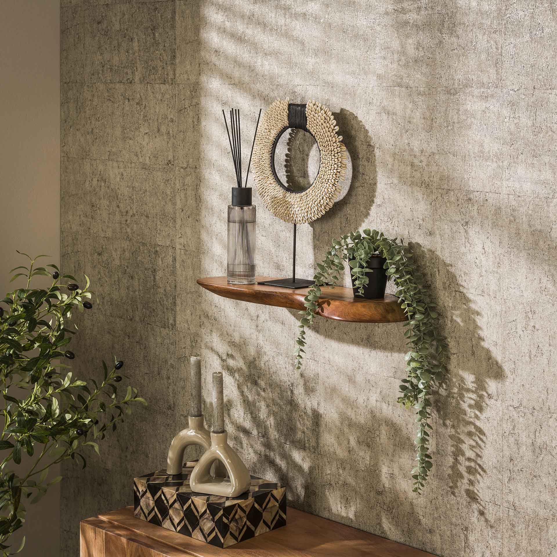 Etagère murale organique en bois d'acacia 60 cm MELBOURNE