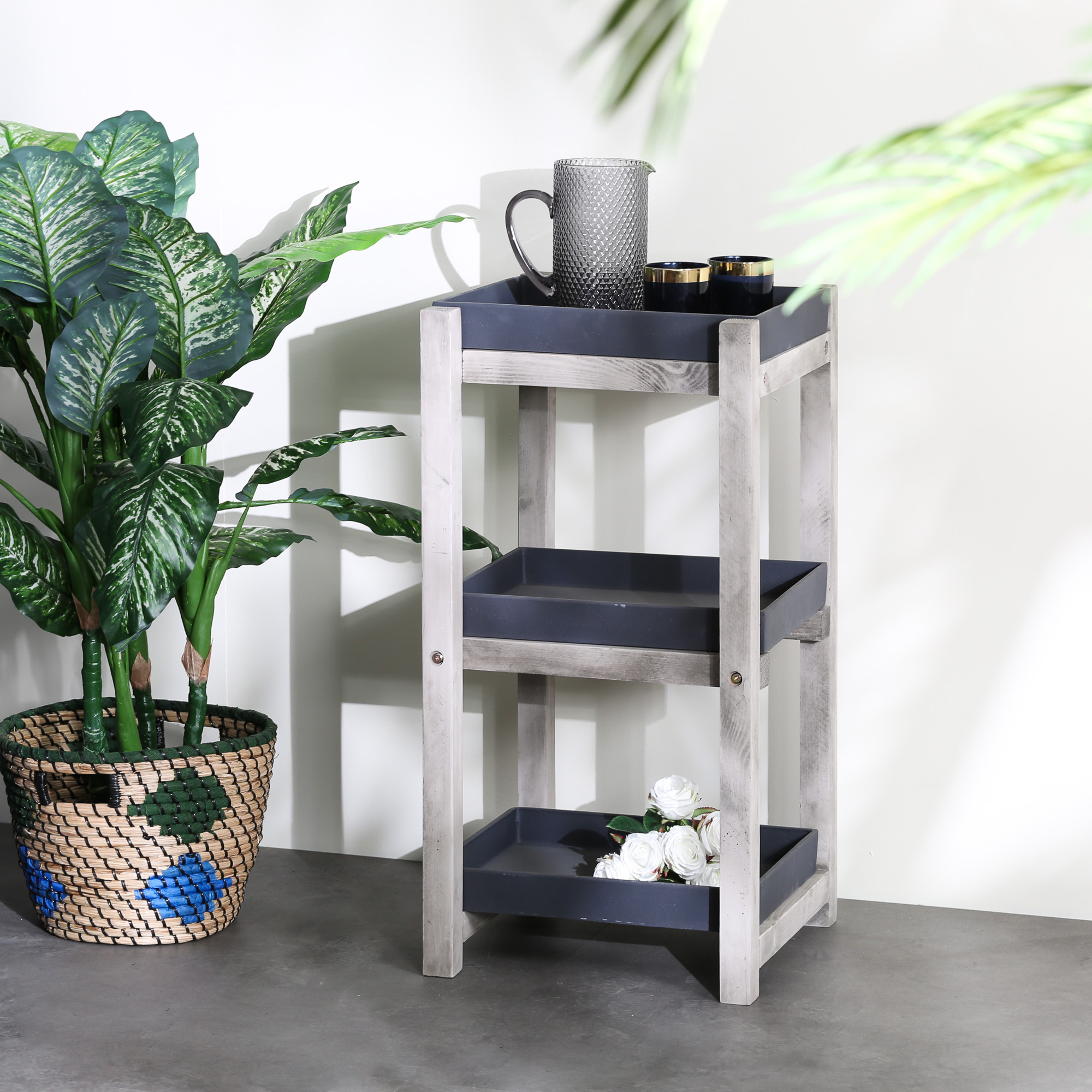 Etagère plante intérieur/extérieur gris foncé