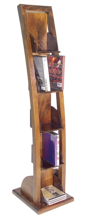 Etagère range CD 4 étages hévéa 115cm MAORI