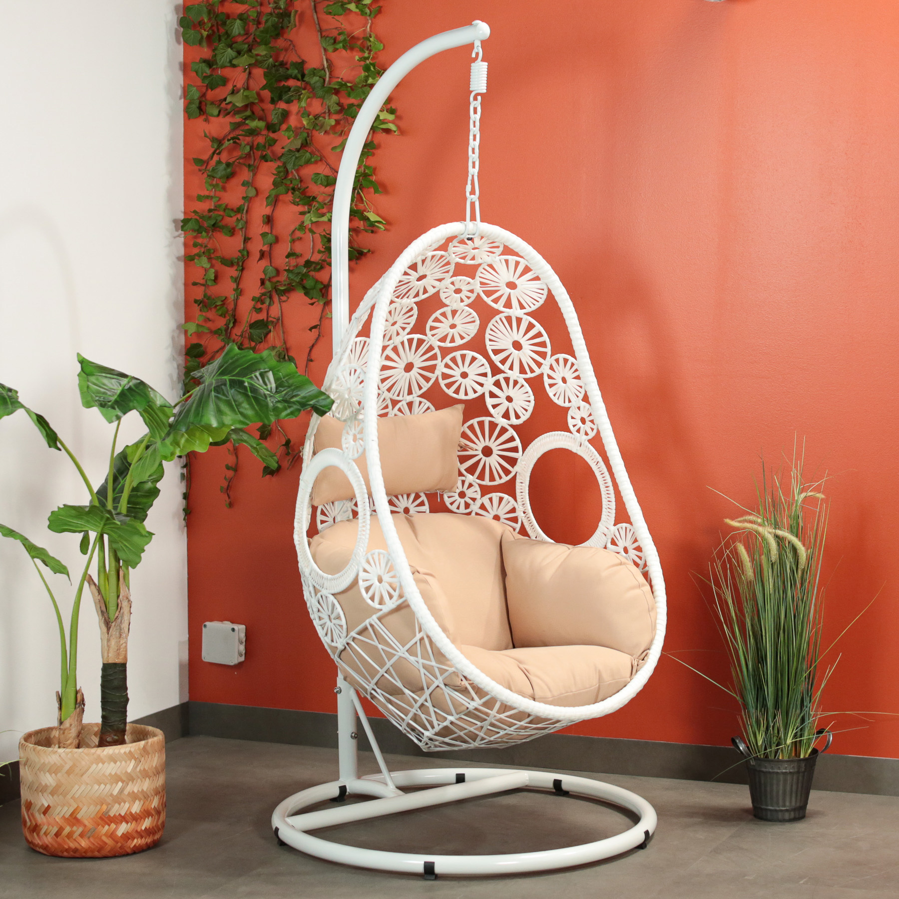 Fauteuil œuf suspendu blanc SOUTH BEACH