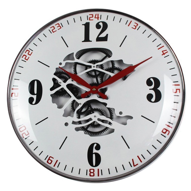 Horloge de cuisine blanche avec découpe centrale